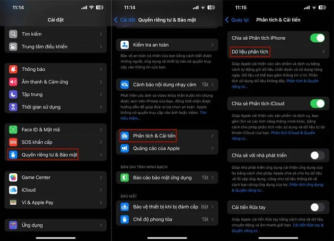 Sử dụng Analytics là một trong những cách kiểm tra pin iPhone
