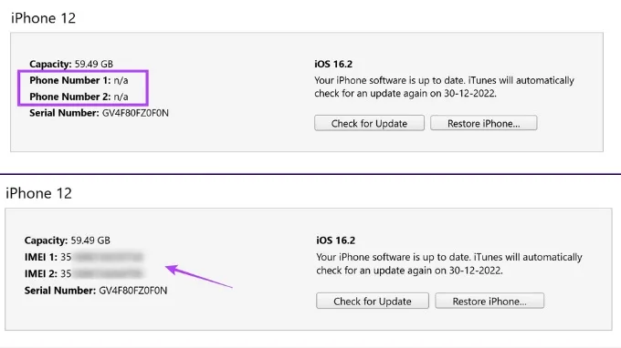 Tìm số iMEI bằng iTunes hoặc Finder