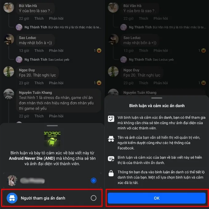 Hướng dẫn cách bình luận ẩn danh trên Facebook