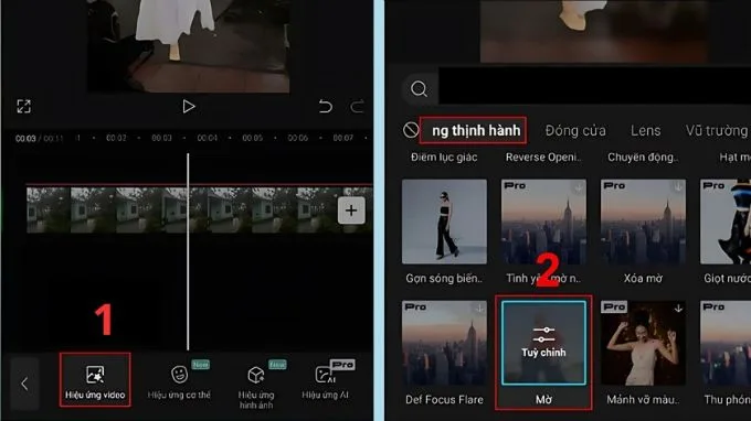 Cách làm mờ phông nền video trên CapCut điện thoại