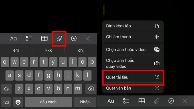 Cách scan tài liệu trên iPhone bằng ứng dụng Ghi chú