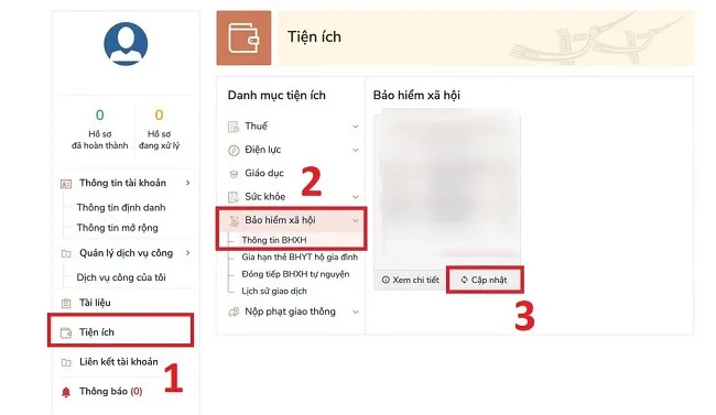 Bước 3 xin cấp lại thẻ BHYT thông qua website