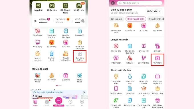 Cách tạo quỹ nhóm trên MoMo