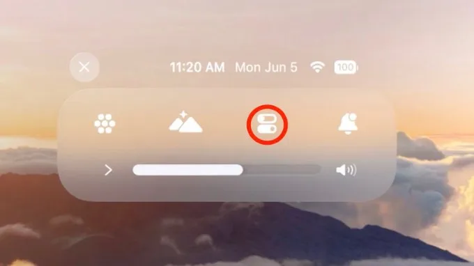 Bước 2 quay màn hình trên Apple Vision Pro