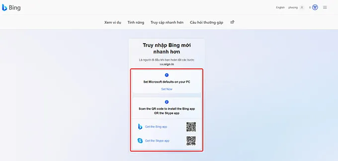 Cài đặt Bing AI trên máy tính