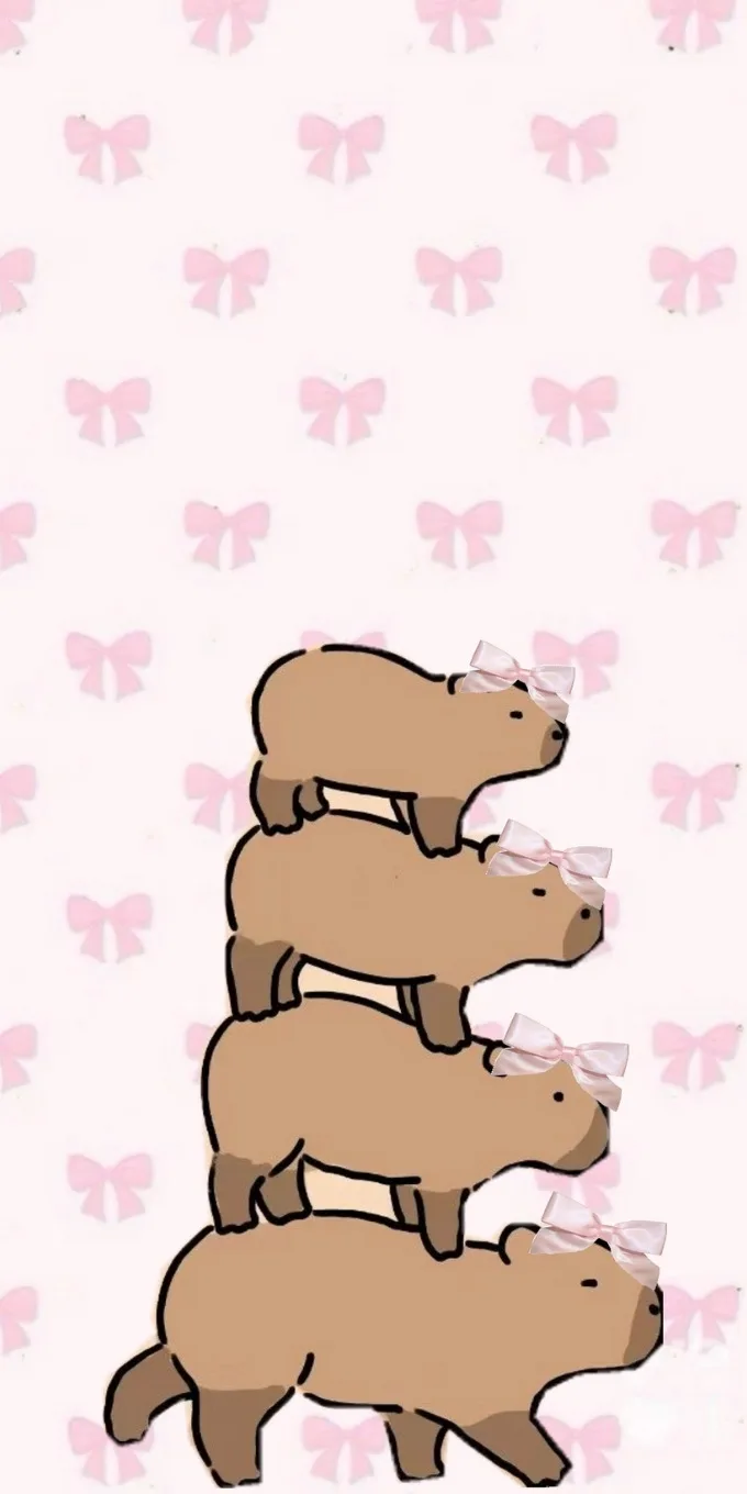 Hình nền Capybara màu hồng