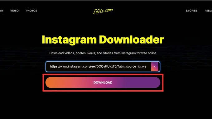 Cách tải video Instagram trên máy tính
