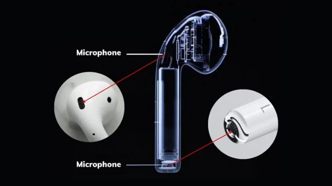 Vị trí micro trên AirPods thường