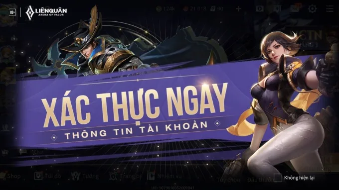 Cách xác thực tài khoản Liên Quân Mobile