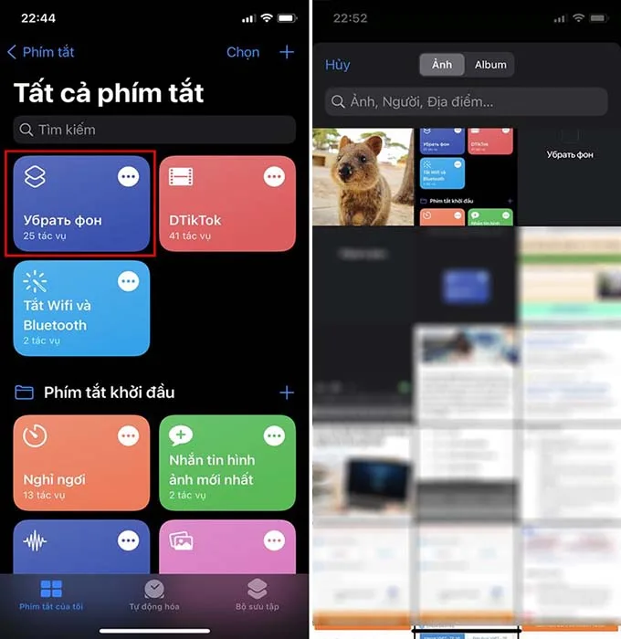 Vào phím tắt Background Remover và chọn ảnh mà bạn muốn tách nền
