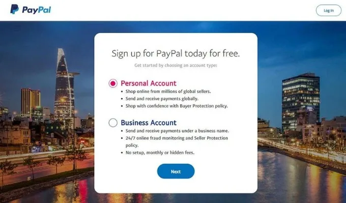 Bước 3 cách đăng ký PayPal 