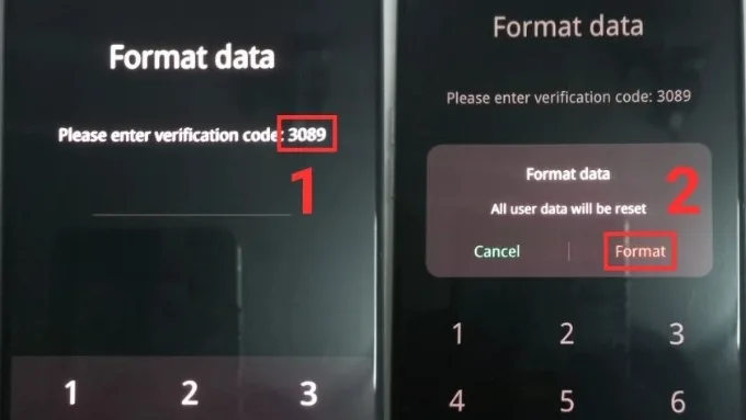 Khi các tùy chọn xuất hiện, chọn Format và chờ trong vài phút
