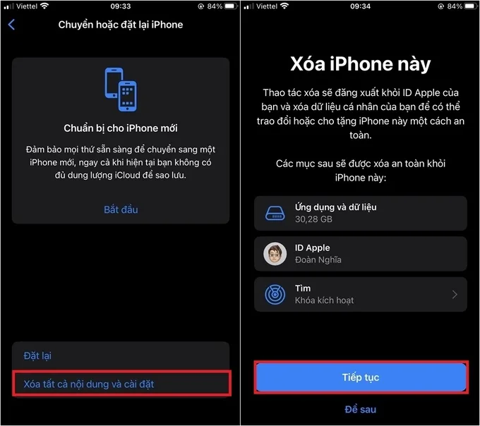 Kiểm tra iCloud ẩn bằng cách khôi phục thiết bị