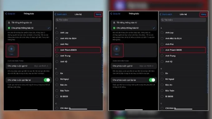 cài số điện thoại ưu tiên trên iPhone bằng chế độ tập trung