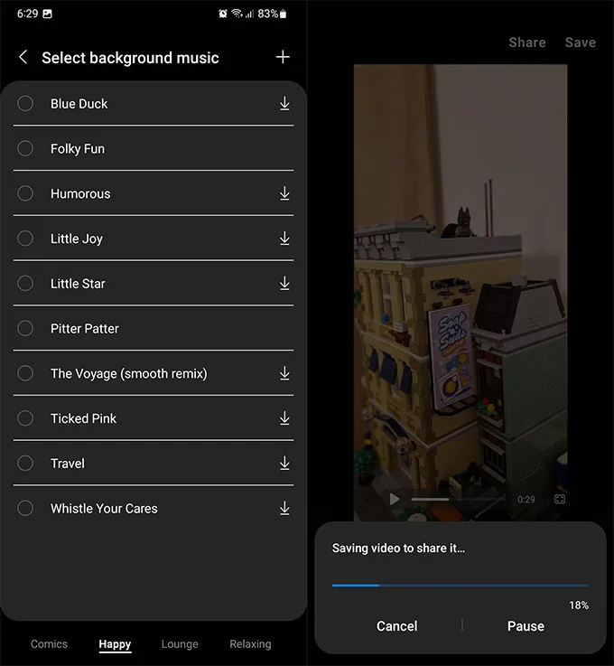 cách tạo video highlight reel trên điện thoại Samsung: Bước năm