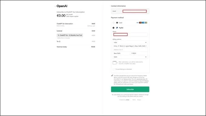 Cách đăng ký 1 năm miễn phí ChatGPT Go