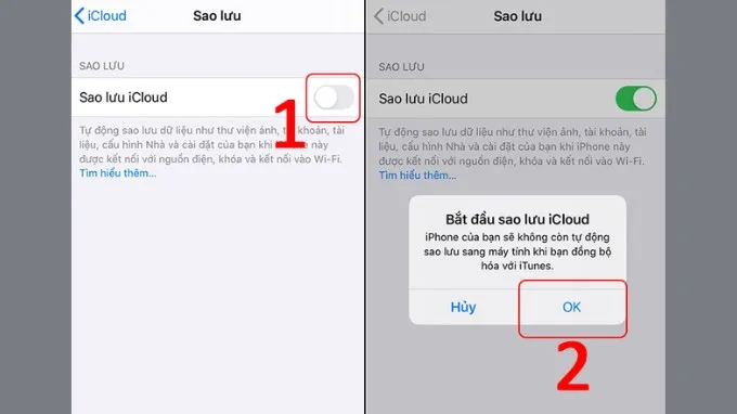 Sao lưu dữ liệu trên iPhone cũ