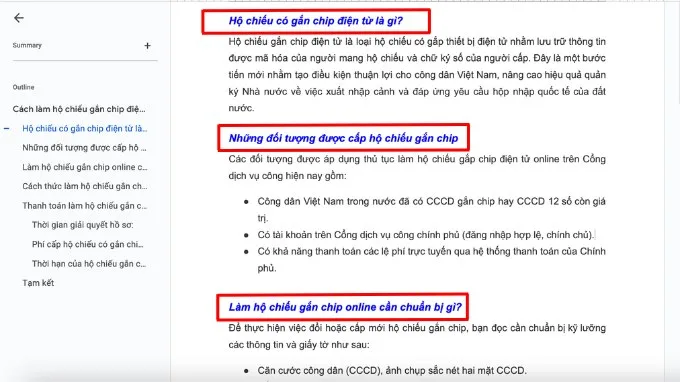 Cập nhật định dạng tiêu đề để khớp trên Google Docs