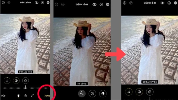  Bước 3 chỉnh ảnh ngược sáng trên iPhone