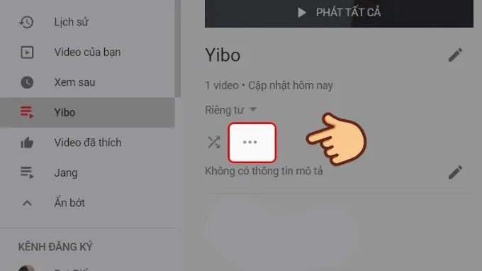 Bước 2 cách xóa danh sách phát trên Youtube bằng máy tính