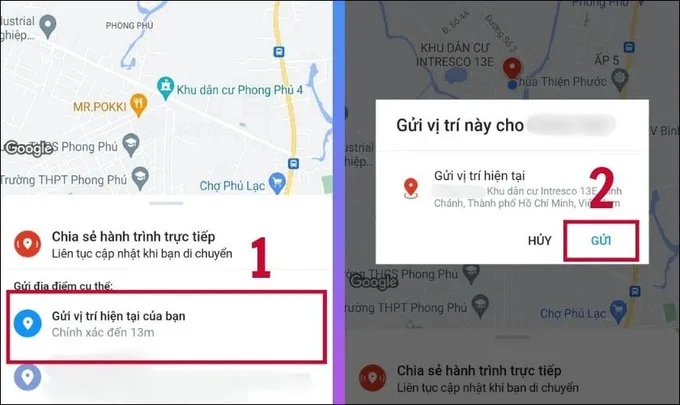 cách gửi vị trí trên Zalo trên điện thoại Android