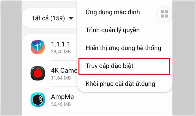 Nhìn ở góc phải màn hình, nhấn vào dấu 3 chấm dọc