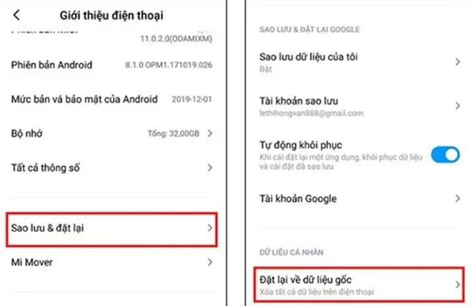 Chấp nhận yêu cầu xác nhận và đồng ý với những điều kiện & điều khoản và chờ quá trình khôi phục cài đặt gốc hoàn tất