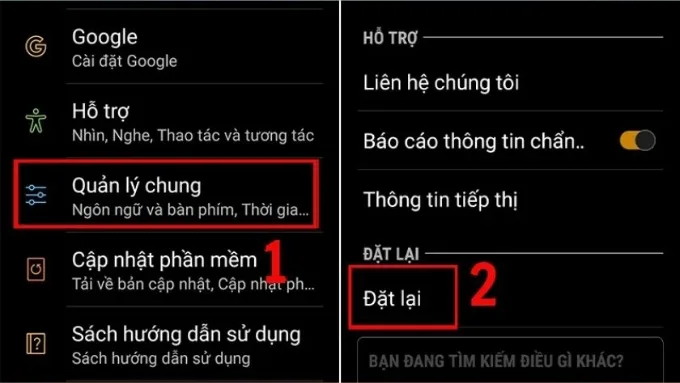 Khôi phục cài đặt gốc bước 1