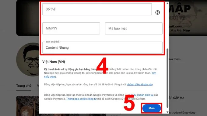 Xác nhận để sử dụng đặc quyền của hội viên
