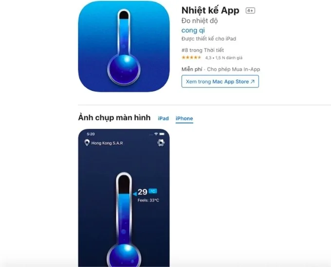Ứng dụng Nhiệt kế App