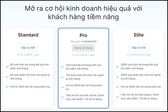 Những thông tin cần biết chính sách mới của Zalo, Zalo Bussiness, Zalo OC