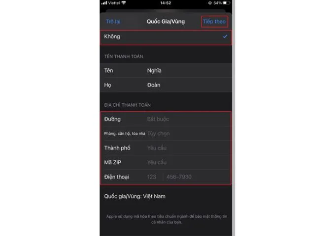 Bước 6 chuyển vùng từ Trung Quốc về App Store Việt Nam