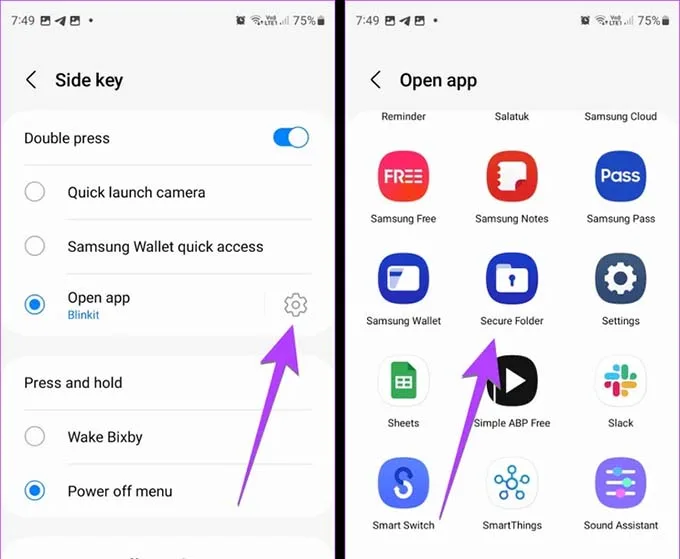Cách bật, mở thư mục bảo mật Samsung Galaxy bằng phím phụ