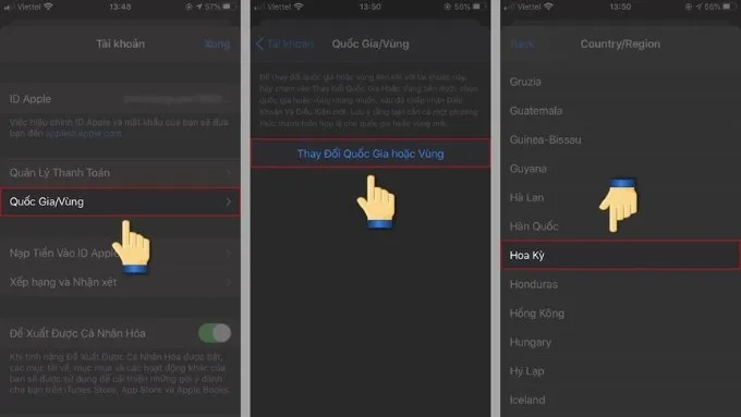 Cách chuyển vùng iPhone sang Mỹ trên App Store