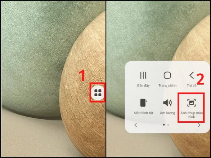 Chụp màn hình Samsung bằng menu hỗ trợ (phím Home ảo)