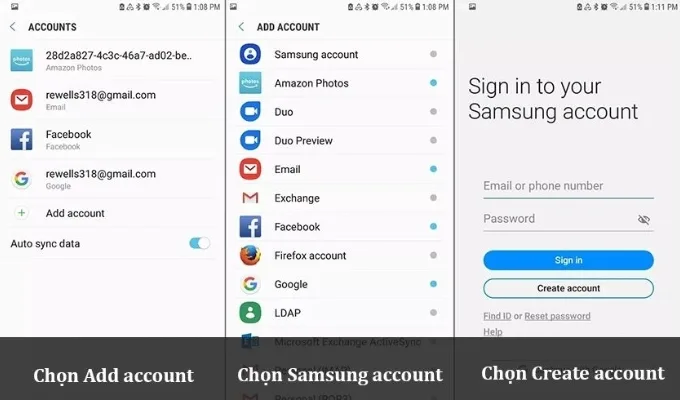 Hướng dẫn tạo tài khoản đăng nhập Samsung Cloud