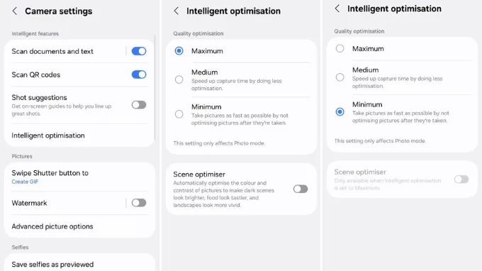 Cách điều chỉnh Intelligent Optimization