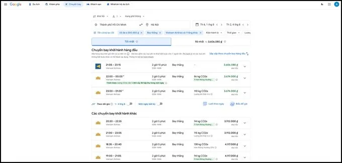 Cách sử dụng Google Flight để săn và đặt vé máy bay