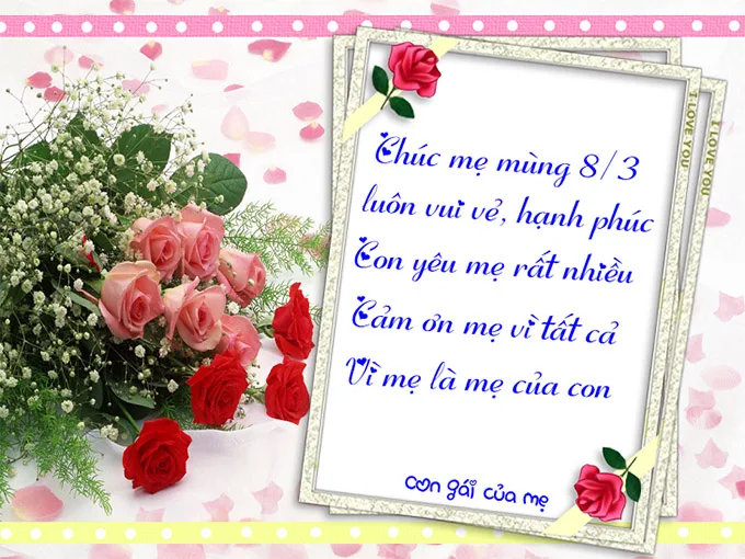 Mẫu thiệp 8/3 ý nghĩa tặng mẹ