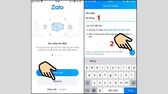 Cách tạo tài khoản Zalo không cần số điện thoại bằng chuyển vùng
