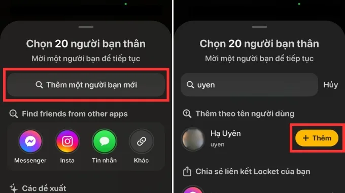 Cách kết bạn trên Locket bằng số điện thoại