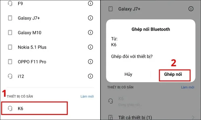 Bật tai nghe Bluetooth và đưa về chế độ ghép nối