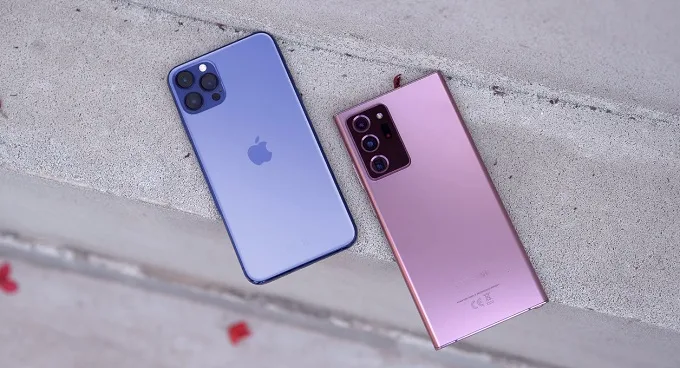 thiết kế iPhone 12 Pro Max và Galaxy Note 20 Ultra 