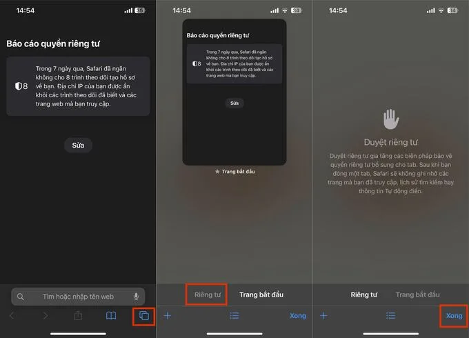 Cách mở chế độ ẩn danh trên iPhone