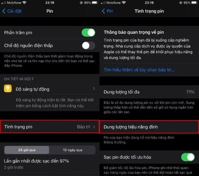 Kiểm tra tình trạng pin của iPhone