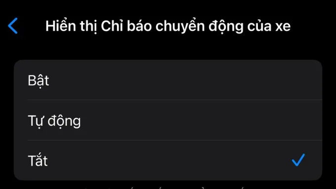 Cách bật chế độ giảm say tàu xe trên iPhone