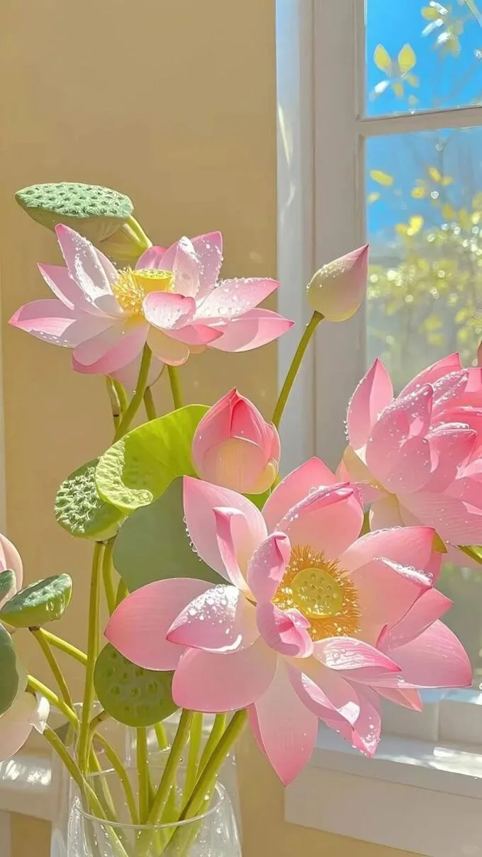 Hoa sen hồng là hình nền phổ biến trên điện thoại