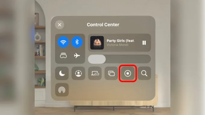 Bước 3 quay màn hình Apple Vision Pro