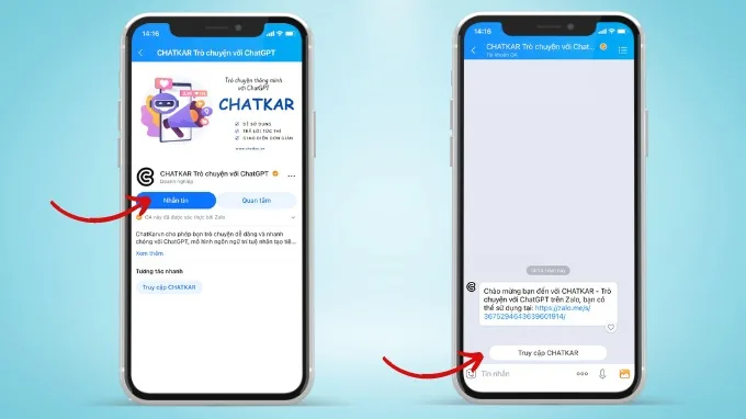 Hướng dẫn dùng Chat GPT trên Zalo bước 2