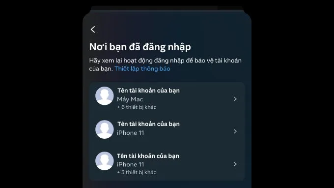 Lịch sử đăng nhập Messenger